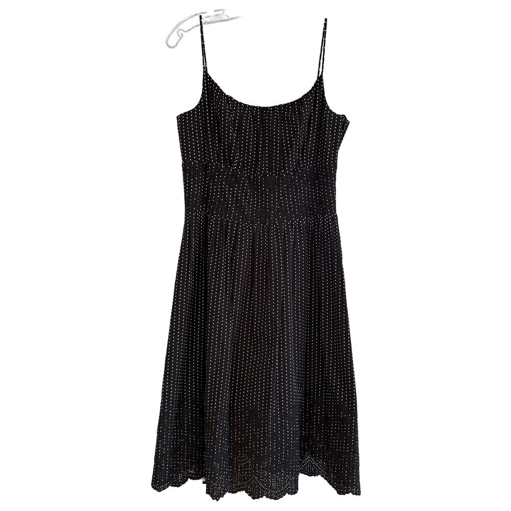 Ann Taylor Black Polka Dot Eyelet Cotton Sundress Size 8